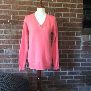 Gap wool blend coral V-neck sweater